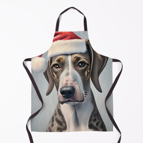 Item preview, Christmas American Leopard Hound Wearing A Santa Hat designed and sold by ZenEverAI.