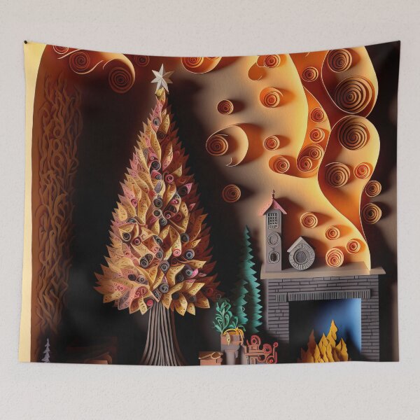 Item preview, Christmas Scene Paper Tree DESIGN 4 designed and sold by Juliascutecornr.