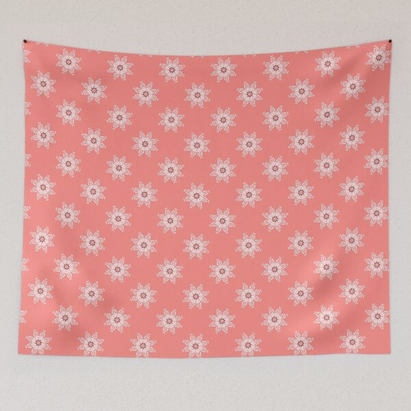 Item preview, seamless pattern with snowflakes on light pink designed and sold by colorofmagic.