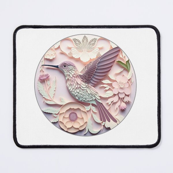 Item preview, Hummingbird in the garden paper craft style designed and sold by GorinART.