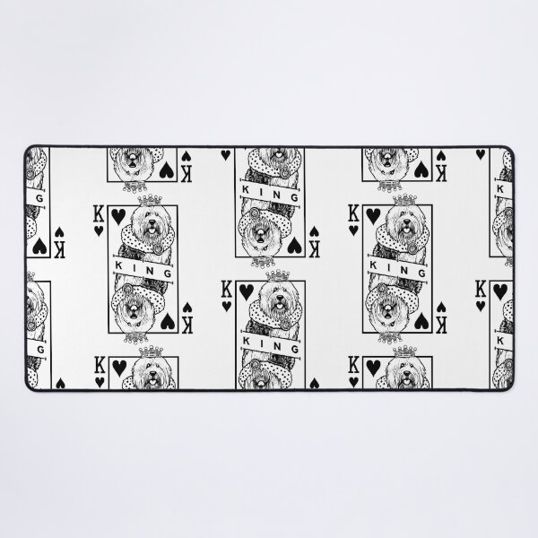 Item preview, Old English Sheepdog King Of Hearts Funny Dog Card Pop Art designed and sold by GrandeDuc.