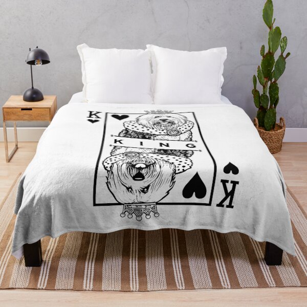 Item preview, Old English Sheepdog King Of Hearts Funny Dog Card Pop Art designed and sold by GrandeDuc.
