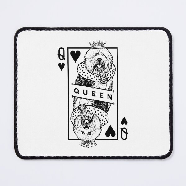 Item preview, Old English Sheepdog Queen Of Hearts Funny Dog Card Pop Art designed and sold by GrandeDuc.