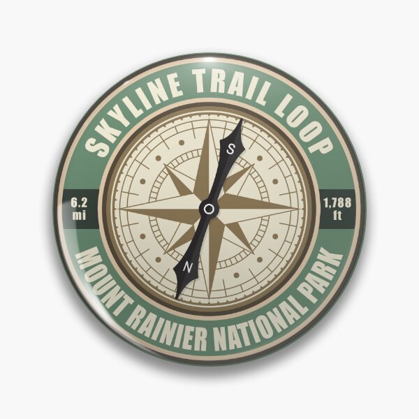 Artikelvorschau, Skyline Trail Loop Washington Compass Wanderabzeichen entworfen und verkauft von KrisSidDesigns.