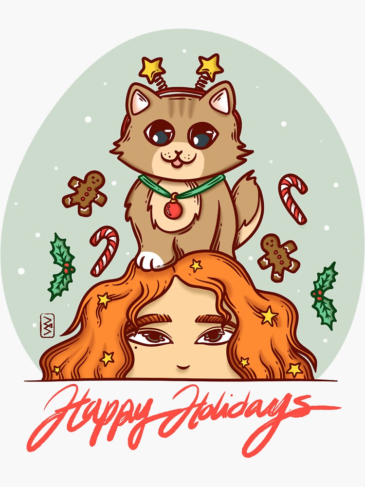 Thumbnail 3 of 3, Sticker, Happy Holidays designed and sold by vymaing.