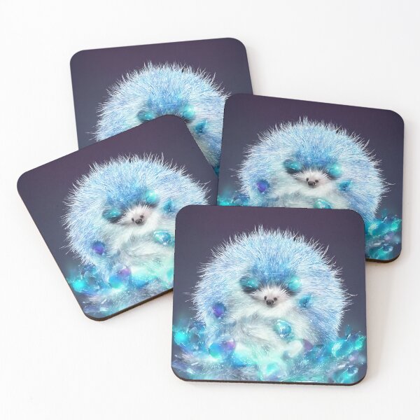 Item preview, product render poster vivid colors divine proportion Hedgehog, ice and snow, glowing fog intricate, elegant, highly detailed, digital painting, concept art, smooth, sharp focus, illustration designed and sold by DrawItOnce.