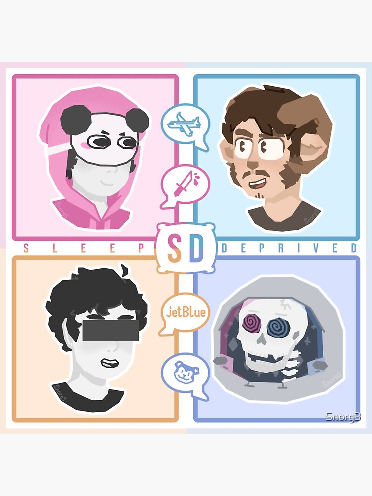 "Sleep Deprived Podcast Portrait" Sticker For Sale By Snorg3 | Redbubble