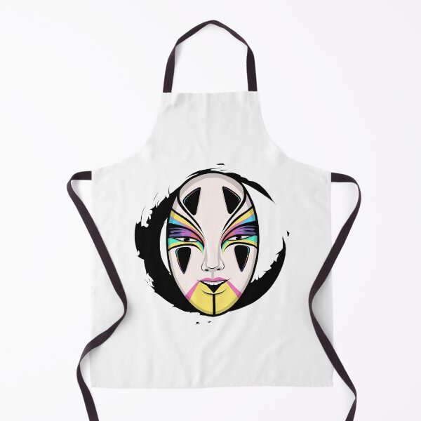 Item preview, Japanese noh mask black circle designed and sold by Black-Aelita.