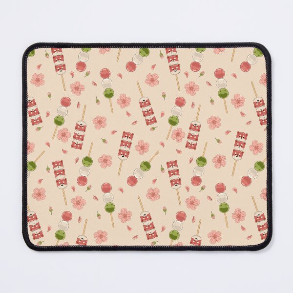 Item preview, pattern with kawaii dango and sakura flowers designed and sold by burbura.