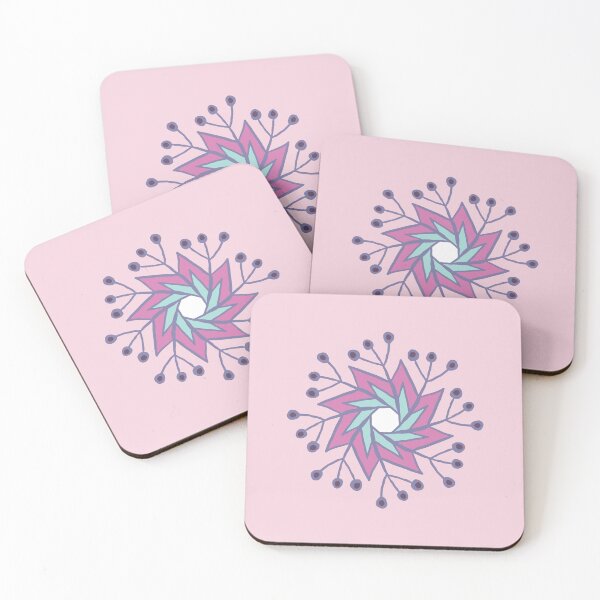 Item preview, Snowflake ogee pattern in light pink and purple  designed and sold by colorofmagic.