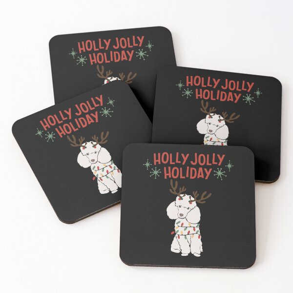 Artikelvorschau, Holly Jolly Holiday Pudel Pudelhund Hund-Hirsch entworfen und verkauft von DaLumaDesigns.