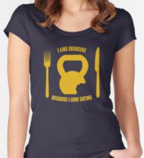 I Like Exercise Because I Love Eating (Brigitte Lindholm) Women's Fitted Scoop T-Shirt
