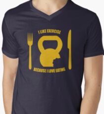 I Like Exercise Because I Love Eating (Brigitte Lindholm) Men's V-Neck T-Shirt