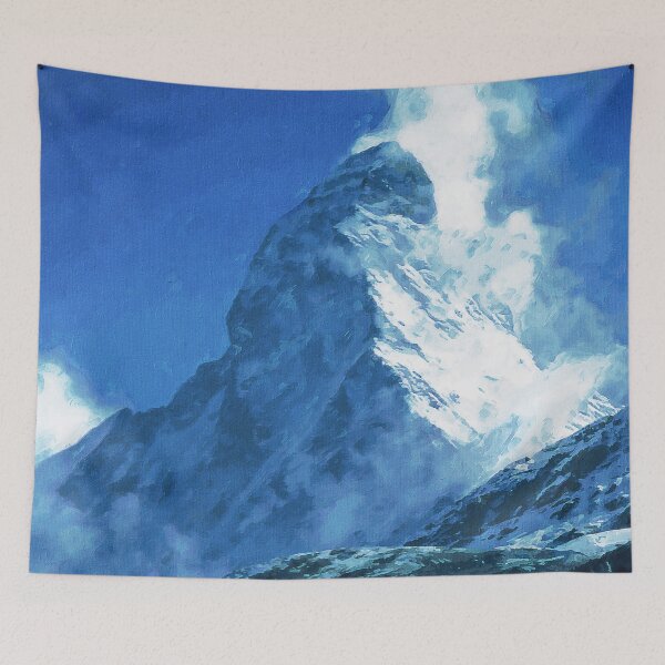 Item preview, Matterhorn Mountain Switzerland Zermatt, European Swiss Alps Mountains, Winter Matterhorn Landscape Oil Paint, Switzerland Highest Peak designed and sold by Paintcorner.