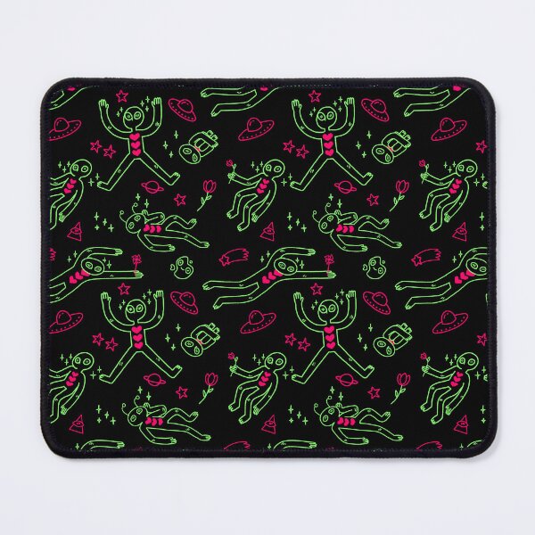 Item preview, Cute Neon Green and Pink Aliens and Hearts Pattern designed and sold by Naivuren.