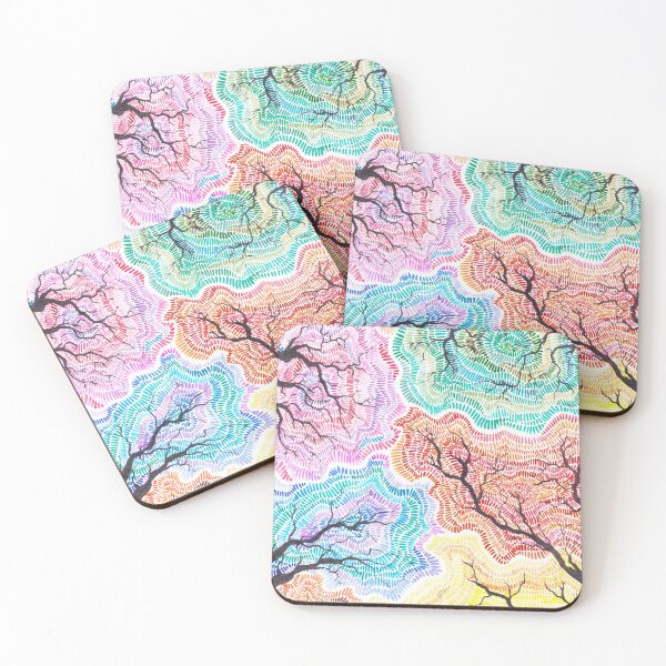 Item preview, multicolored trees watercolor designed and sold by AbbyLedGar.