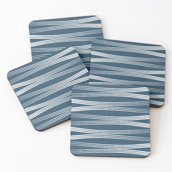 Item preview, Horizontal wavy lines - navy blue designed and sold by BattaAnastasia.