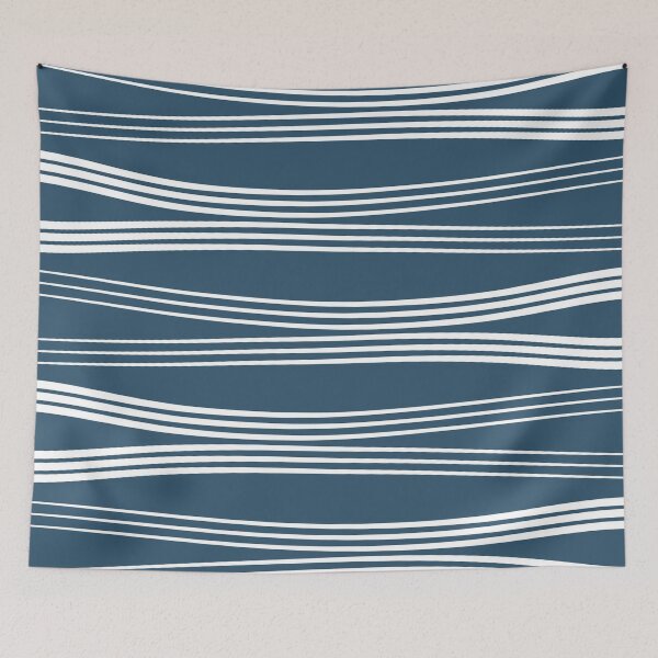Item preview, Horizontal wavy lines - navy blue designed and sold by BattaAnastasia.