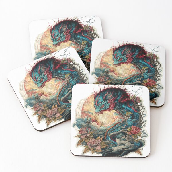 Item preview, Dragons and Flowers designed and sold by acianmythology1.
