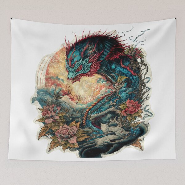 Item preview, Dragons and Flowers designed and sold by acianmythology1.