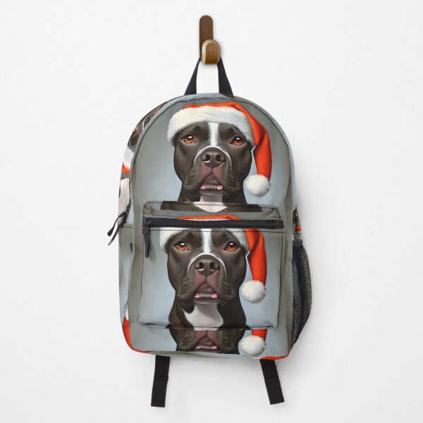 Item preview, Christmas American Staffordshire Terrier Wearing A Santa Hat designed and sold by ZenEverAI.