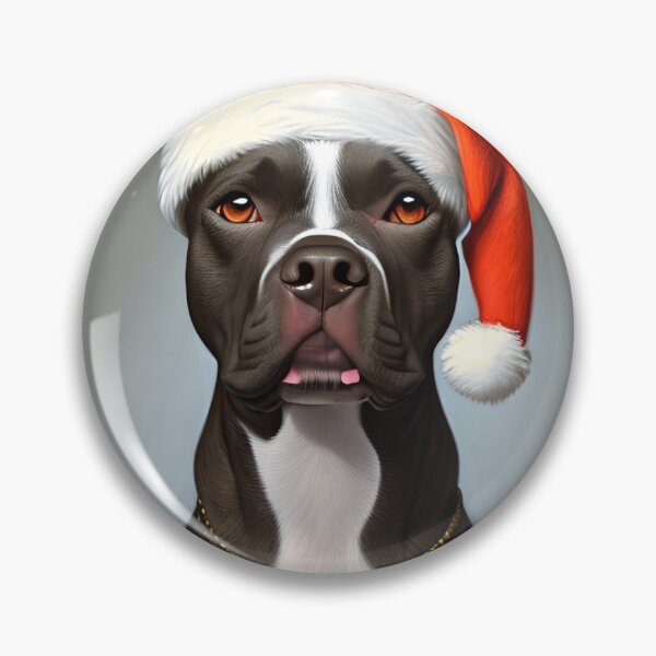 Item preview,  Christmas American Staffordshire Terrier Wearing A Santa Hat designed and sold by ZenEverAI.