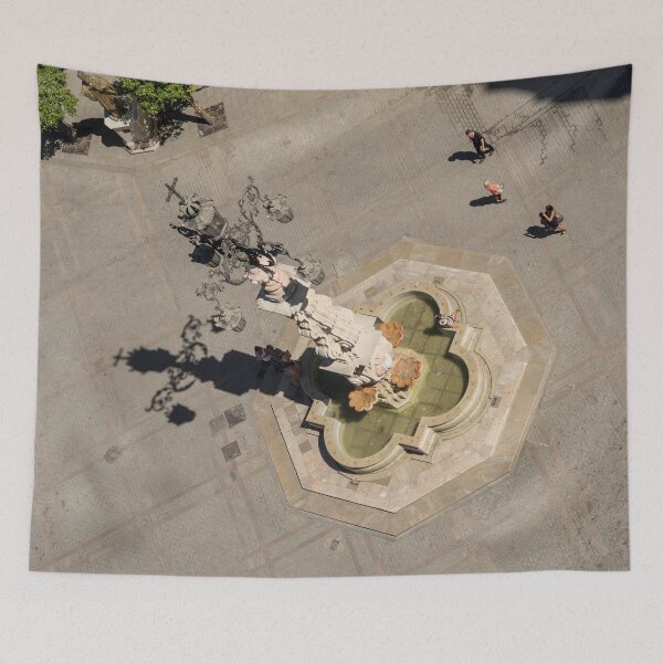 Item preview, An Unusual Perspective of Plaza of the Virgin of the Kings in Seville Spain designed and sold by Georgia Mizuleva.