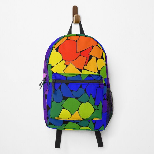 Item preview, Rainbow Overlapping Shapes w/ black background  designed and sold by The-Floral-One.