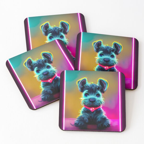 Item preview,  Schnauzer Puppy, Neon Dogs, fantastic design perfect for people who love Schnauzers. Grab this design as a gift for your husband, sister or boyfriend, who loves dogs.  designed and sold by KnickyKnackyDD.