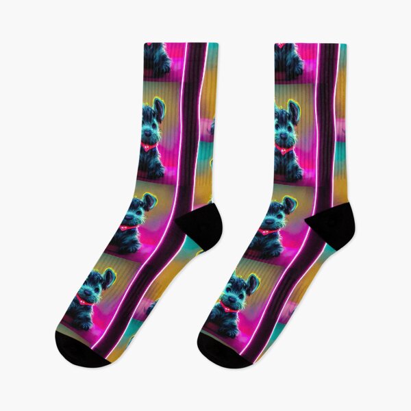 Item preview,  Schnauzer Puppy, Neon Dogs, fantastic design perfect for people who love Schnauzers. Grab this design as a gift for your husband, sister or boyfriend, who loves dogs.  designed and sold by KnickyKnackyDD.
