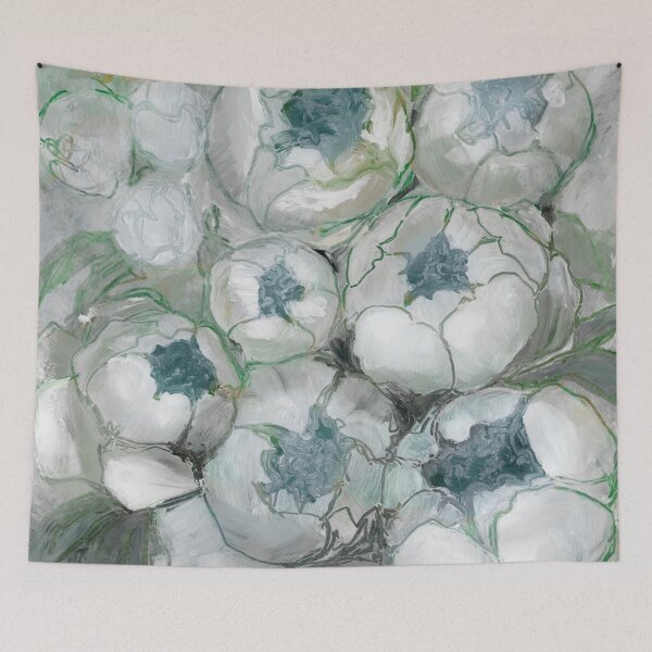Item preview, Nuria painterly bouquet in green designed and sold by blursbyai.