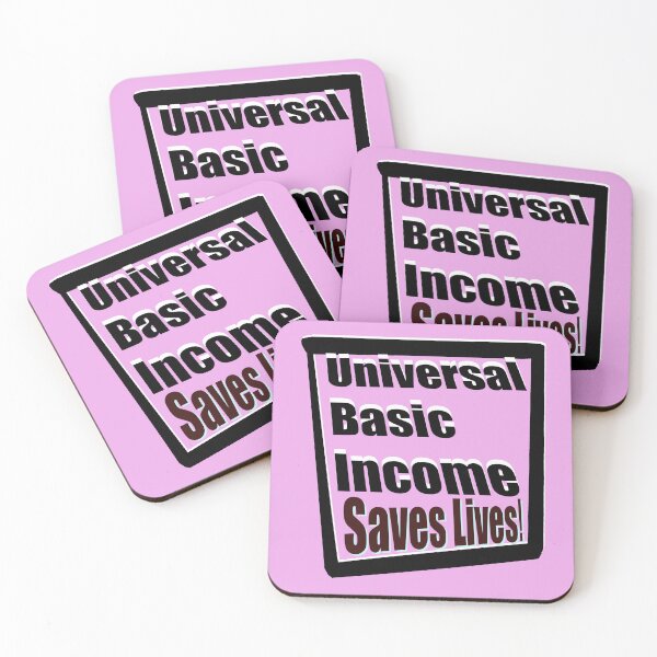 Item preview, Universal Basic Income Save Lives Text in 3D - Activist Sign designed and sold by jolabrese.