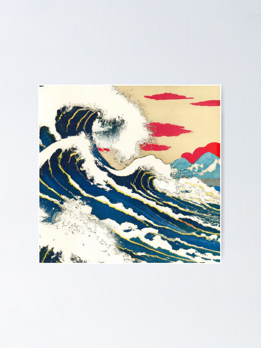 The Great Wave Off Kanagawa Ukiyo-e Inspired Art Poster