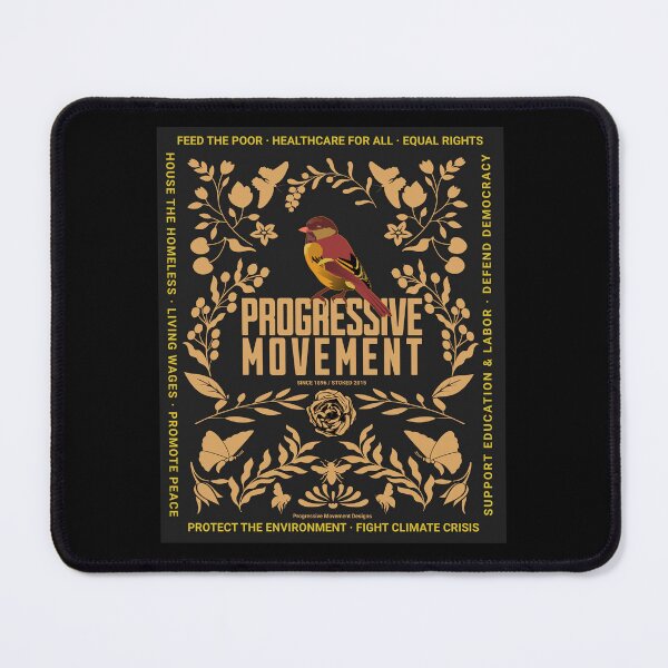 Artikelvorschau, PMD00004 Progressive Movement Designs Vogel auf naturbraunem botanischem Rosenmotiv für Progressive entworfen und verkauft von ProgressiveLeft.