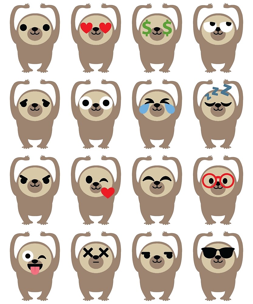 "Sloth Emoji " by HippoEmo Redbubble