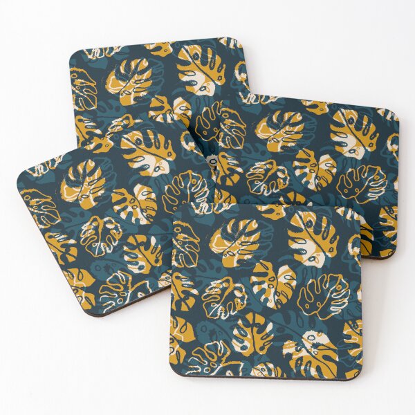 Item preview, Navy Monstera Leaves designed and sold by Carolina Diaz.