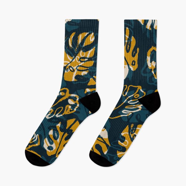 Item preview, Navy Monstera Leaves designed and sold by Carolina Diaz.