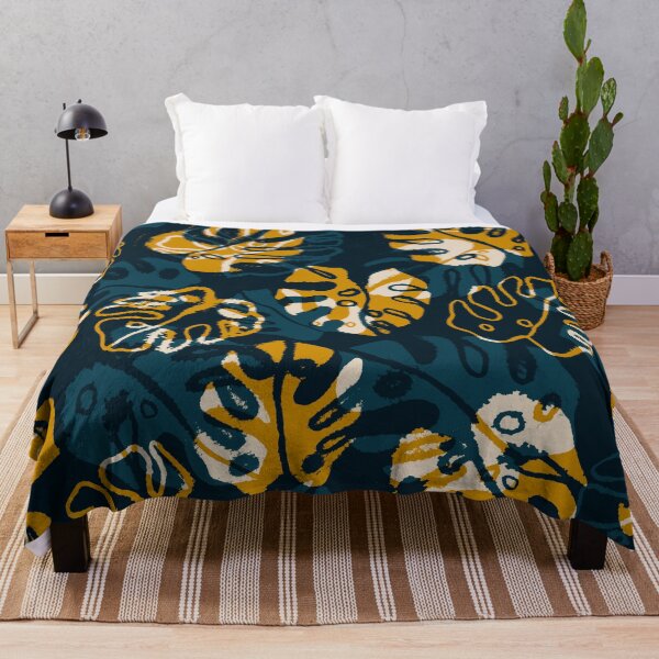 Item preview, Navy Monstera Leaves designed and sold by Carolina Diaz.
