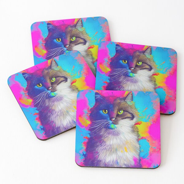Item preview, cat colorful portrait designed and sold by joakynrivas.