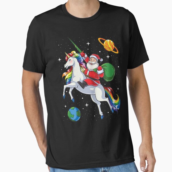 Item preview, Santa Riding Unicorn T Shirt Christmas Gifts Rainbow Space designed and sold by LiqueGifts.