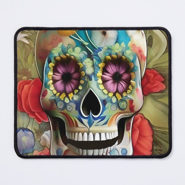 Item preview, Stunning skull with pretty flowers and poppies skull designed and sold by ZiolaRosa.