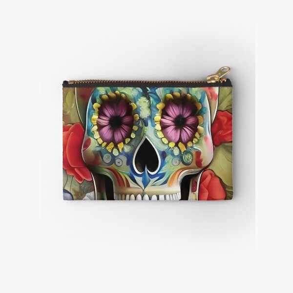 Item preview, Stunning skull with pretty flowers and poppies skull designed and sold by ZiolaRosa.