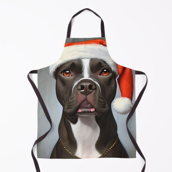 Item preview, Christmas American Staffordshire Terrier Wearing A Santa Hat designed and sold by ZenEverAI.