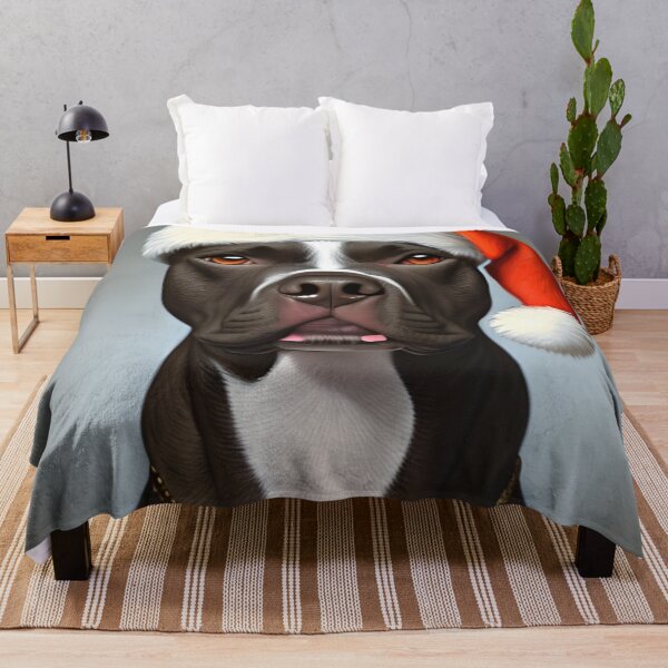 Item preview,  Christmas American Staffordshire Terrier Wearing A Santa Hat designed and sold by ZenEverAI.