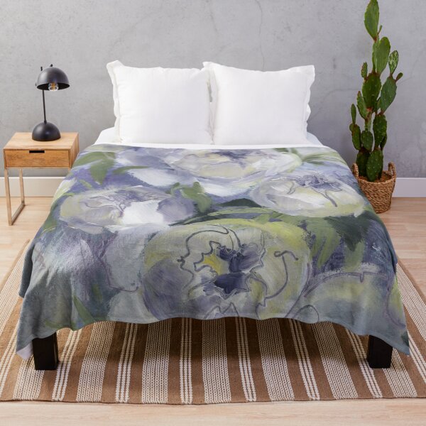 Item preview, Sady painterly florals in violet designed and sold by blursbyai.