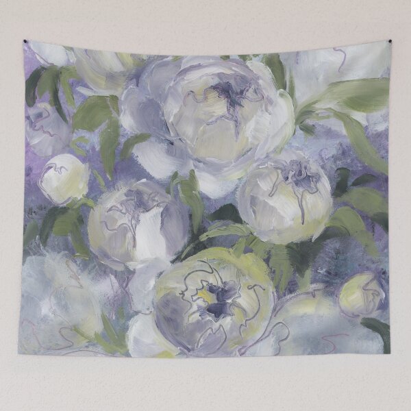Item preview, Sady painterly florals in violet designed and sold by blursbyai.