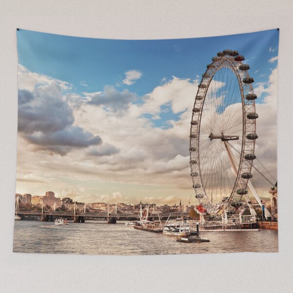 Item preview, London eye, River Thames, Hungerford Bridge and Golden Jubilee Bridges designed and sold by HofTao.