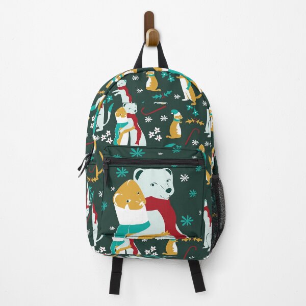Item preview, Mustelid Christmas Weasel Hugs Dark Teal #2 designed and sold by belettelepink.