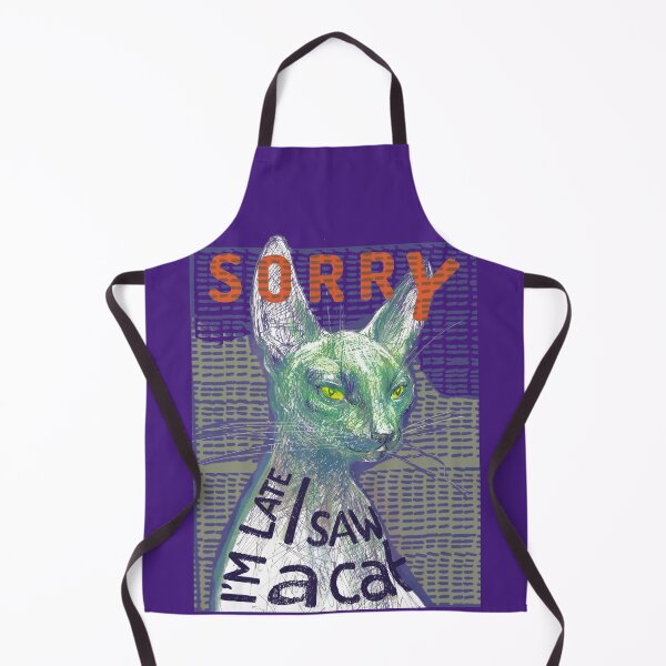 Artikelvorschau, Entschuldigung, ich bin spät dran, ich habe eine Katze / Retro-Version für Katzenliebhaber gesehen entworfen und verkauft von AgnieshkaSiwek.