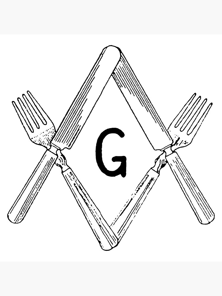 "Masonic Fork and Knife Degree Square and Compass" Poster for Sale by